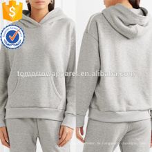 Graue Baumwolle Terry Hooded Style Sweatshirts OEM / ODM Herstellung Großhandel Mode Frauen Bekleidung (TA7004H)